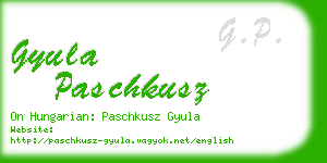 gyula paschkusz business card